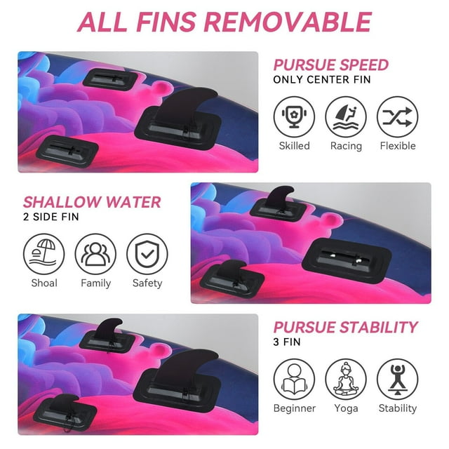 Pink Inflatable Stand up Paddleboard with Kayak Seat Repair Kit Pump Z2344