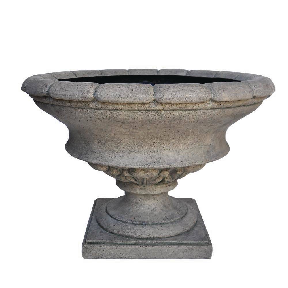 17 in. H Granite Cast Stone Urn M97430