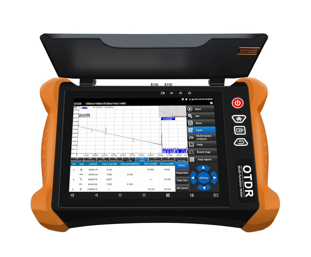 OTDR Tester with 8 Touch Screen, Visual Fault Locator, POE Out, WiFi Test L253064