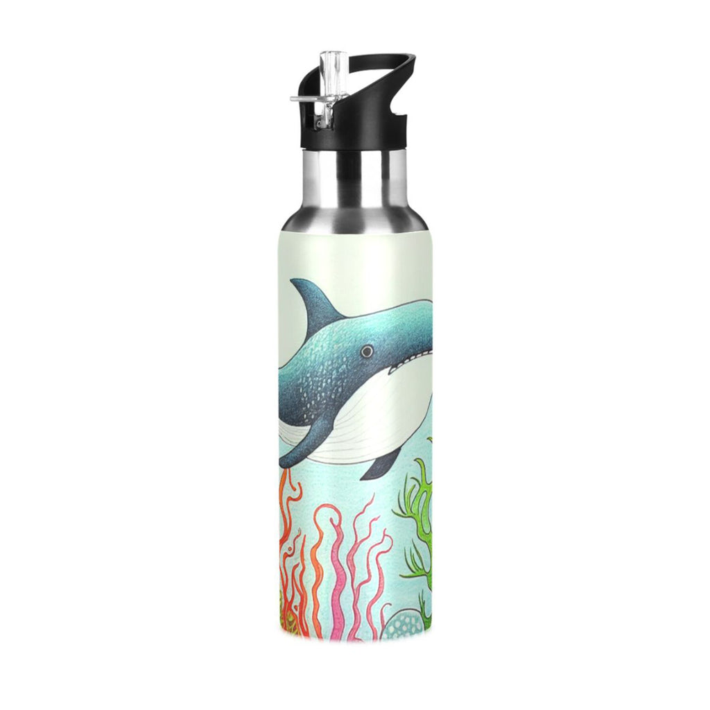 20 oz Insulated Stainless Steel Kids Bottle with Straw Lid H585