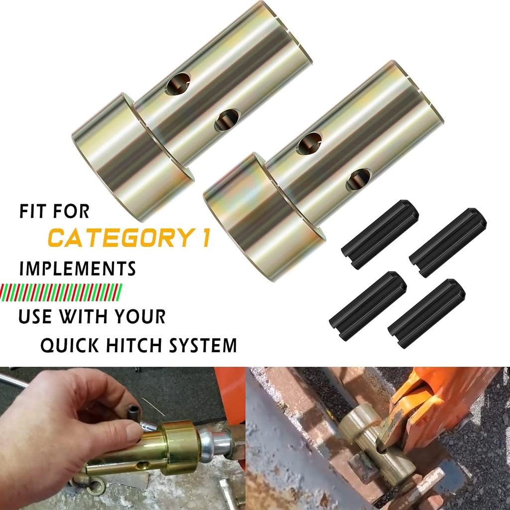 Pair of Cat 1 Quick Hitch Adapter Bushings Set for Category I 3-Point Tractors D837107