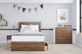 4 Piece Twin Size Bedroom Set Walnut White X804926