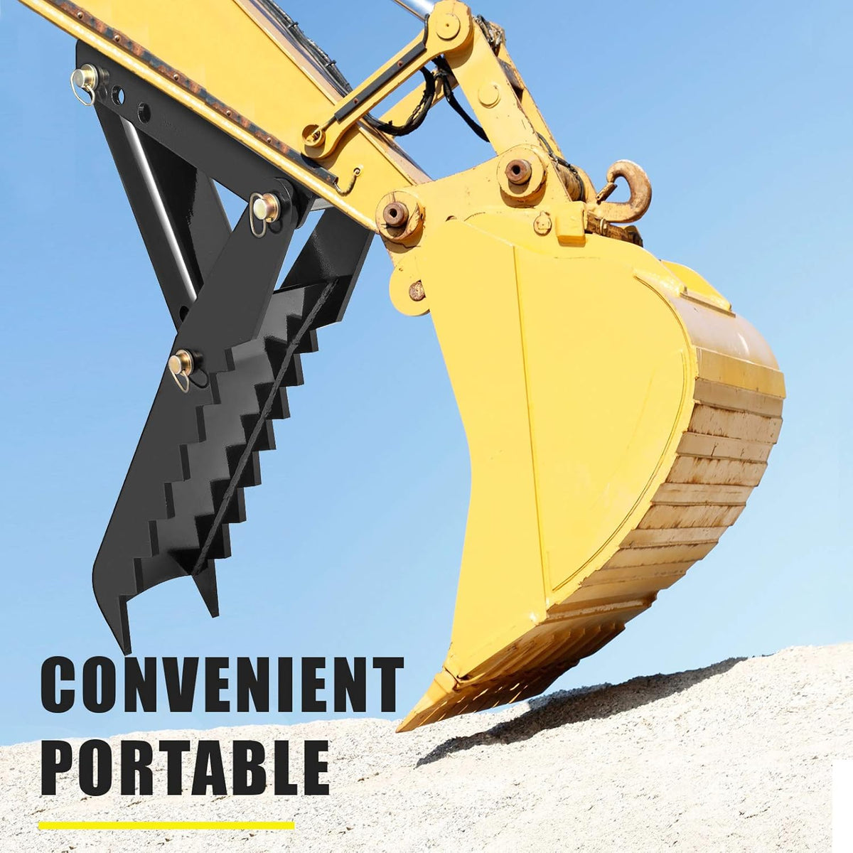 24 Backhoe Thumb, 1/2 Steel Thickness, Black Steel Weld On Thumb Attachments with 12mm Bolt-On Design E84539