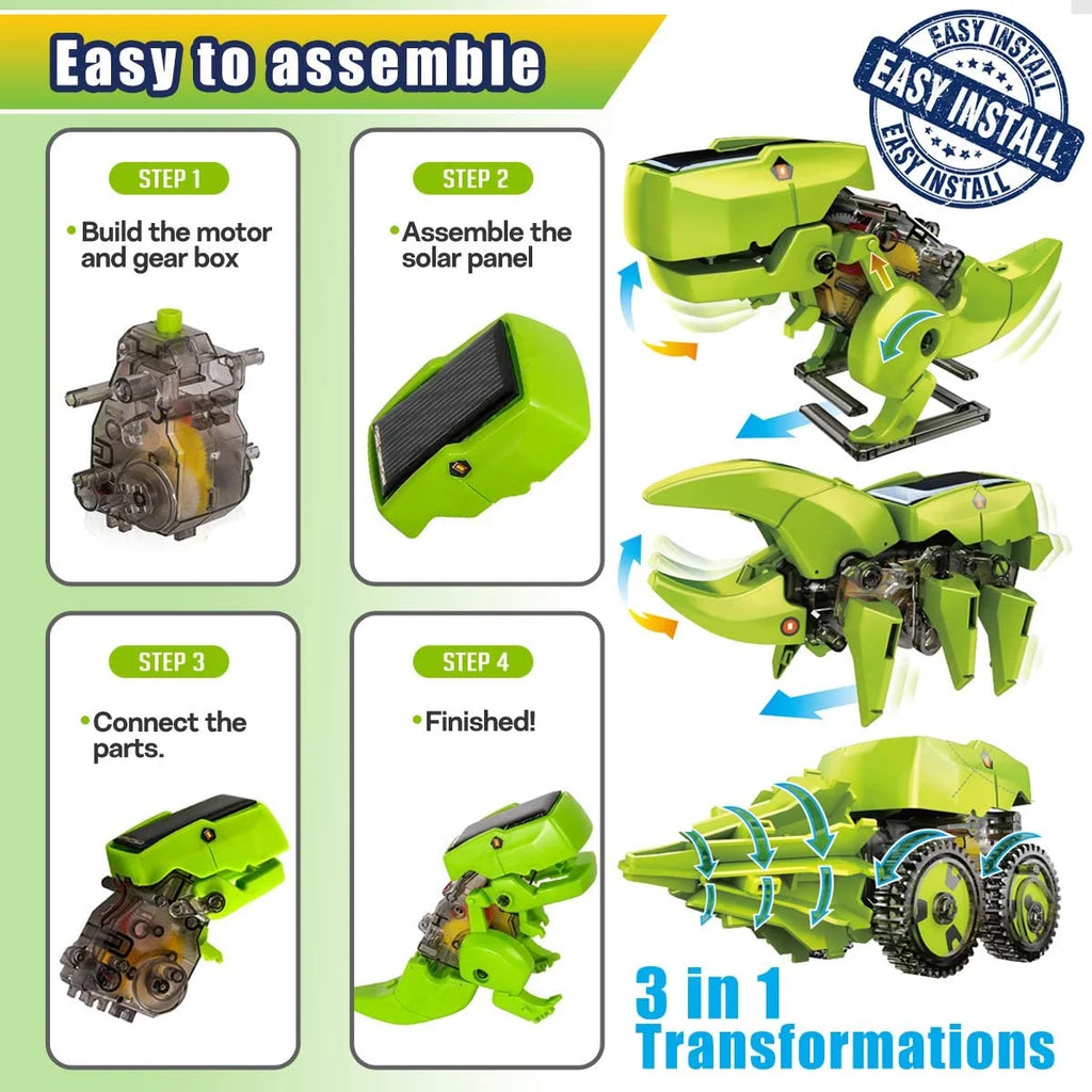 Solar Robot Kit 3-in-1 DIY Dinosaurs Science Kits Toys F84459