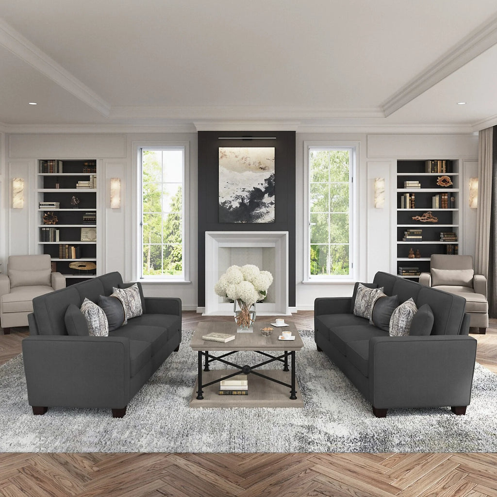 Light Gray Microsuede Sectional Couch with Reversible Chaise B4539