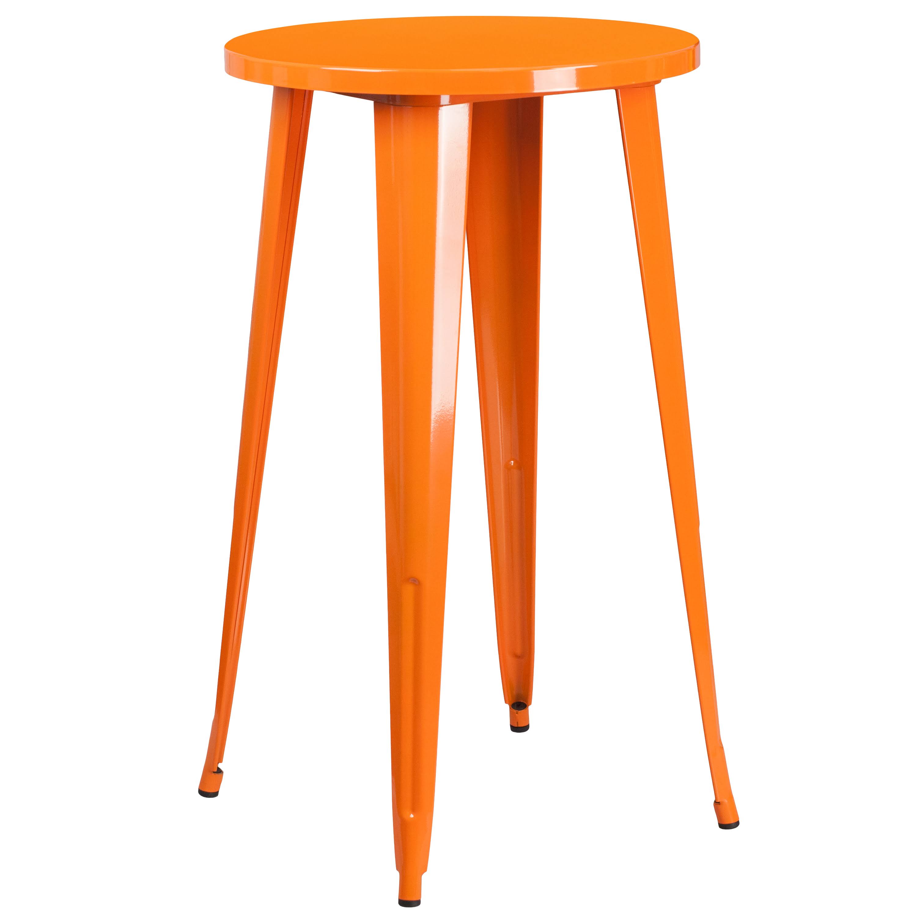 Orange Round Metal Bar Table Set with 2 Stools D7833