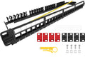 24 Ports 1U Blank Keystone Patch Panel with Rear Cable Management Panel O570