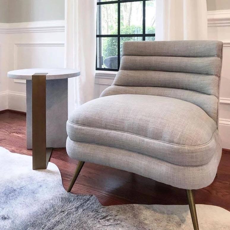 Light Grey Shagreen Side Table F751