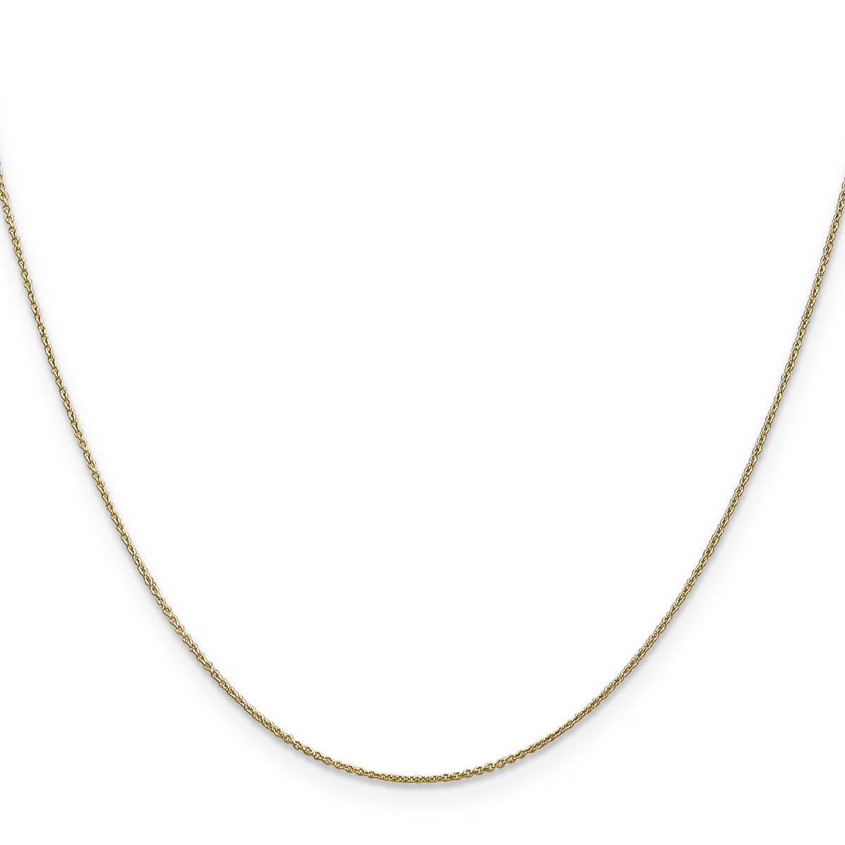 14K Yellow Gold Ultra-thin Cable Pendant Chain Necklace (20 Inches x 0.75mm) A5057