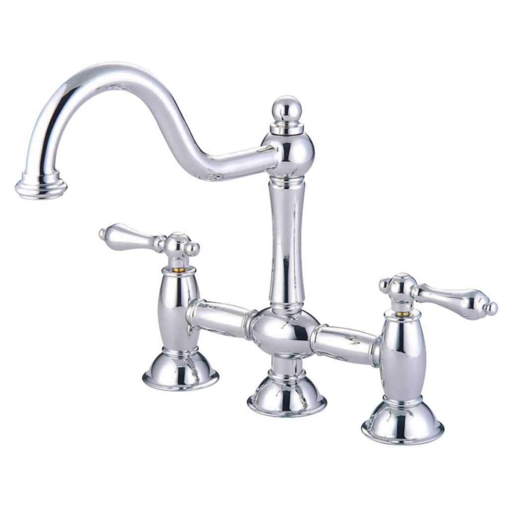 Oil Rubbed Bronze Bridge Kitchen Faucet Q389