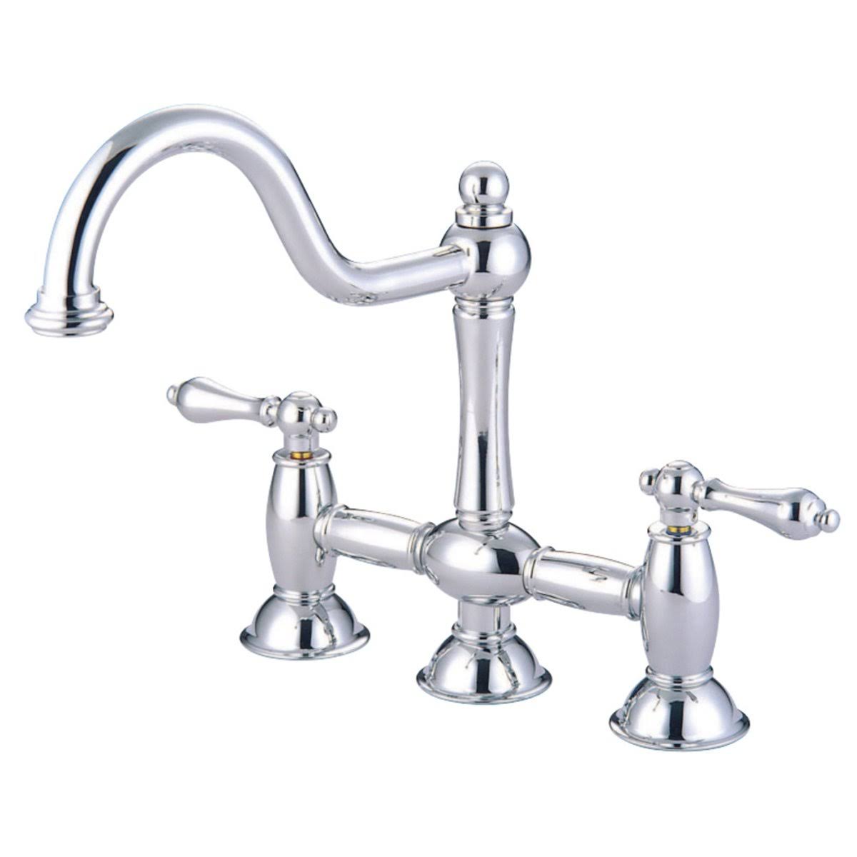 Oil Rubbed Bronze Bridge Kitchen Faucet Q389