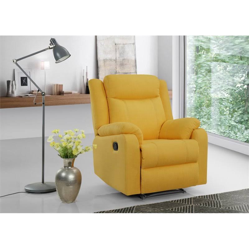 Yellow Twill Fabric Recliner G728
