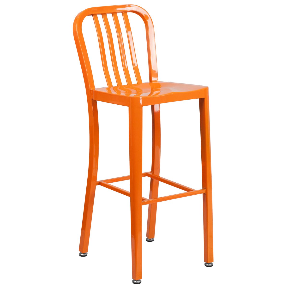 Orange Round Metal Bar Table Set with 2 Stools D7833