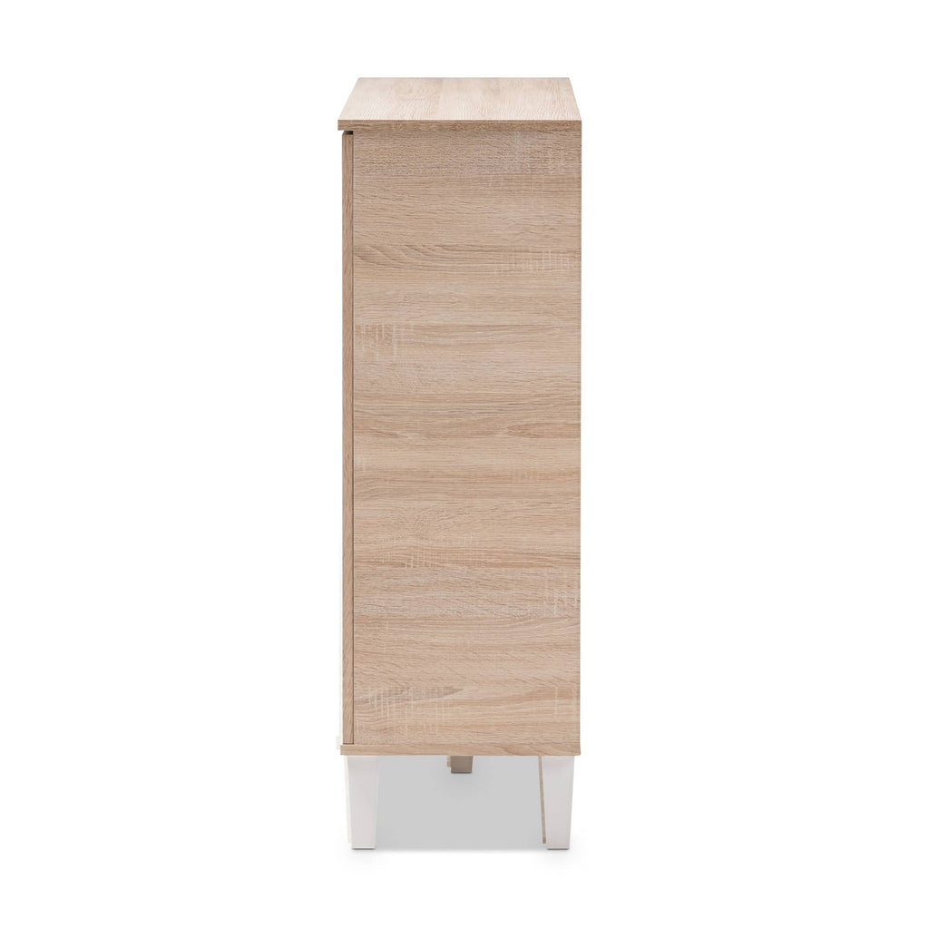 Oak and Grey Wood Storage Cabinet P98044