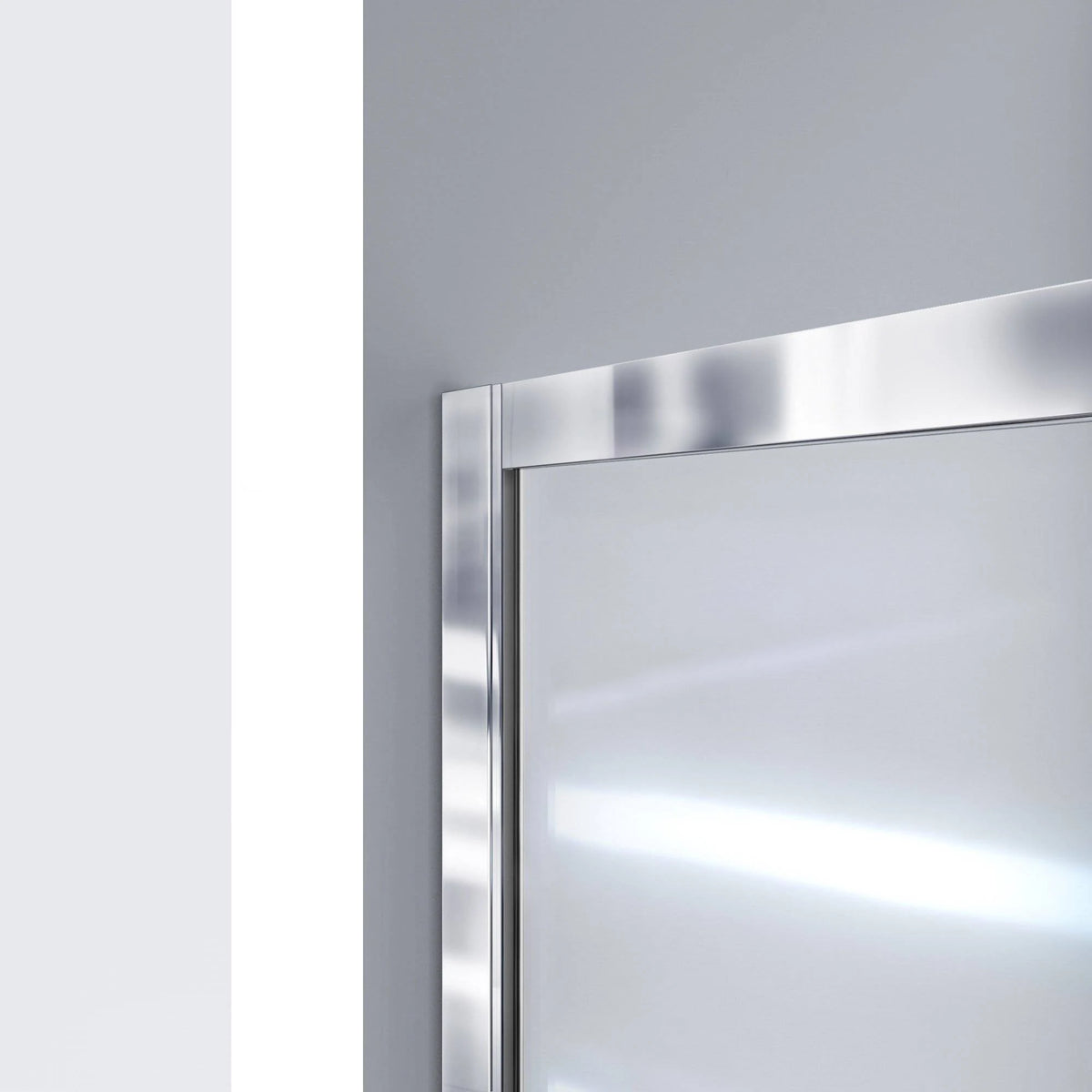Frosted Sliding Shower Door in Brushed Nickel B903