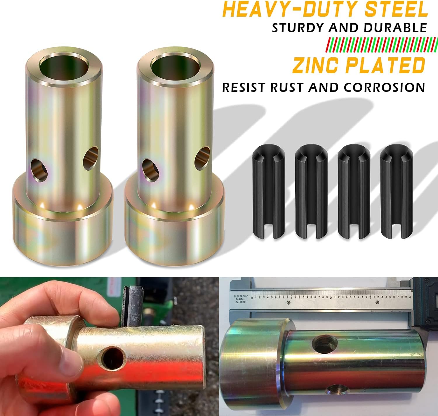 Pair of Cat 1 Quick Hitch Adapter Bushings Set for Category I 3-Point Tractors D837107