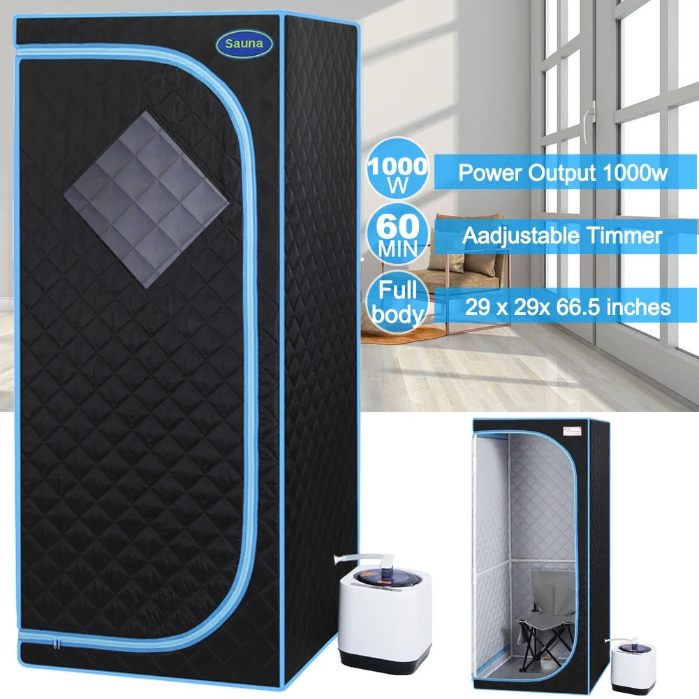Portable Full Body Steam Sauna Tent with Folding Chair G580178