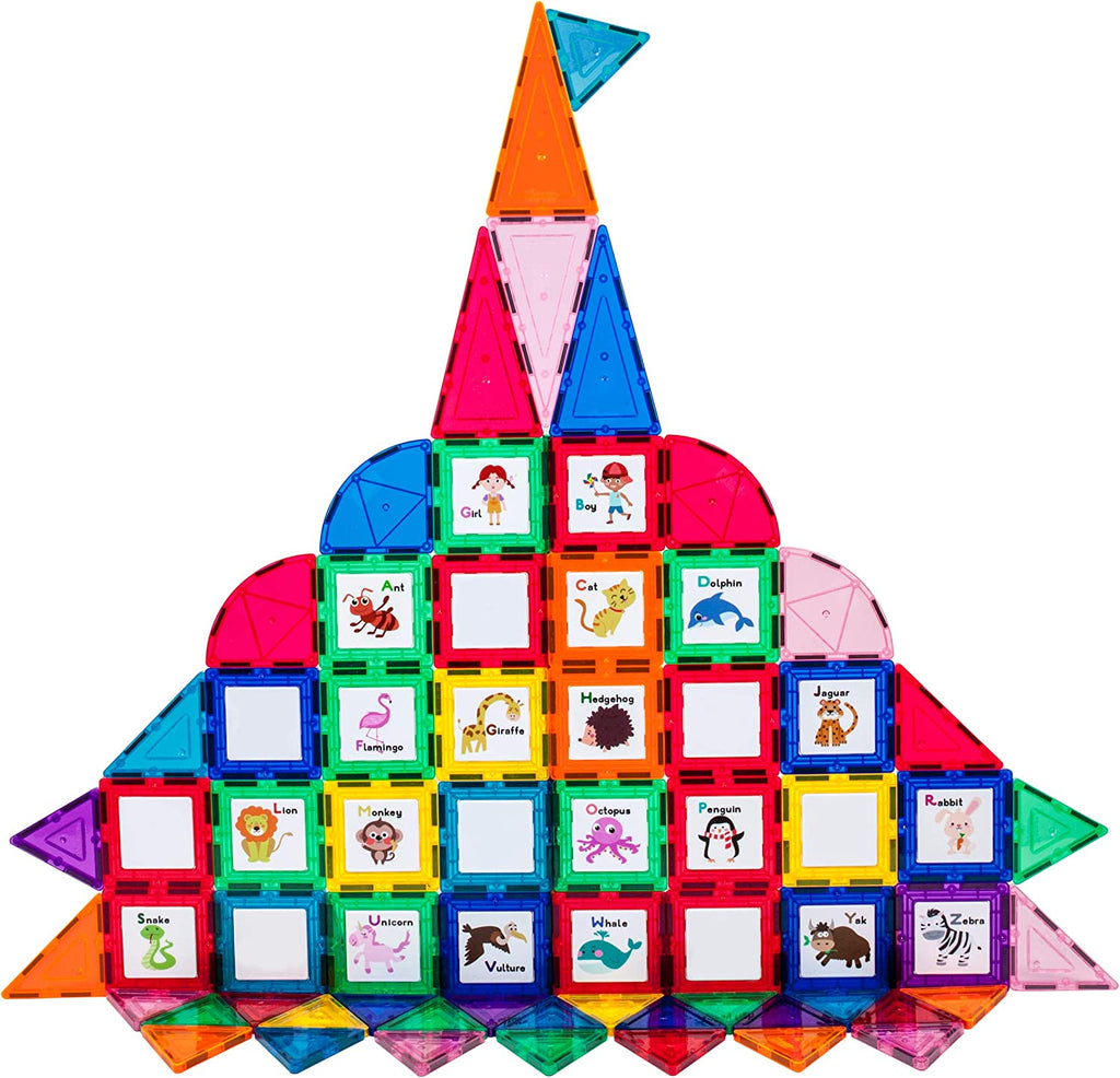 102 Piece Magnetic Tiles Construction Playset W8216