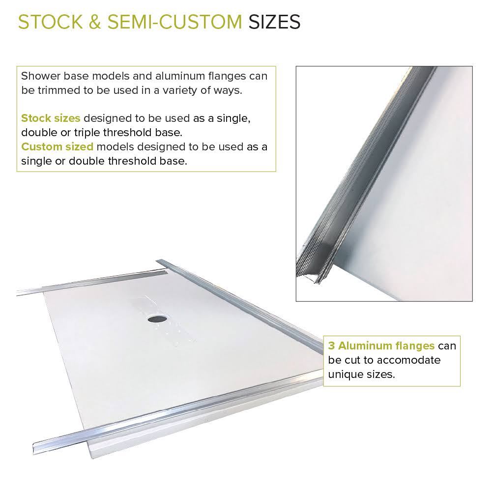 63-in L x 35.5-in Shower Base with Center Drain C117