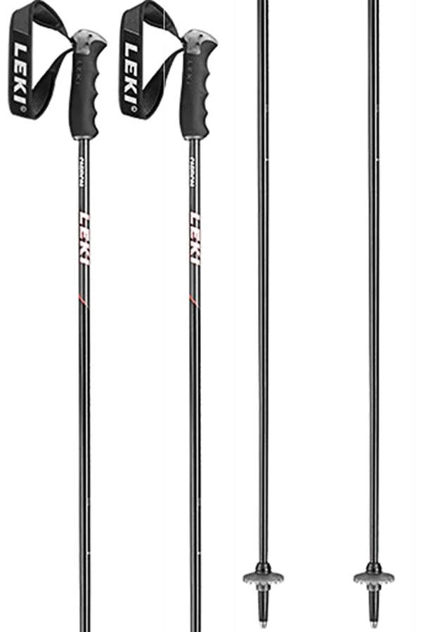 Black/White/Neon Red Carbon Ski Poles X132