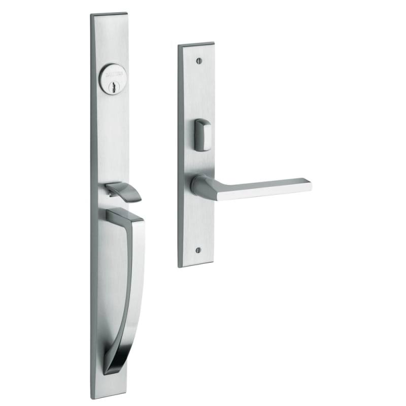Satin Chrome Left Hand Single Cylinder Mortise Handleset Trim Set K6270