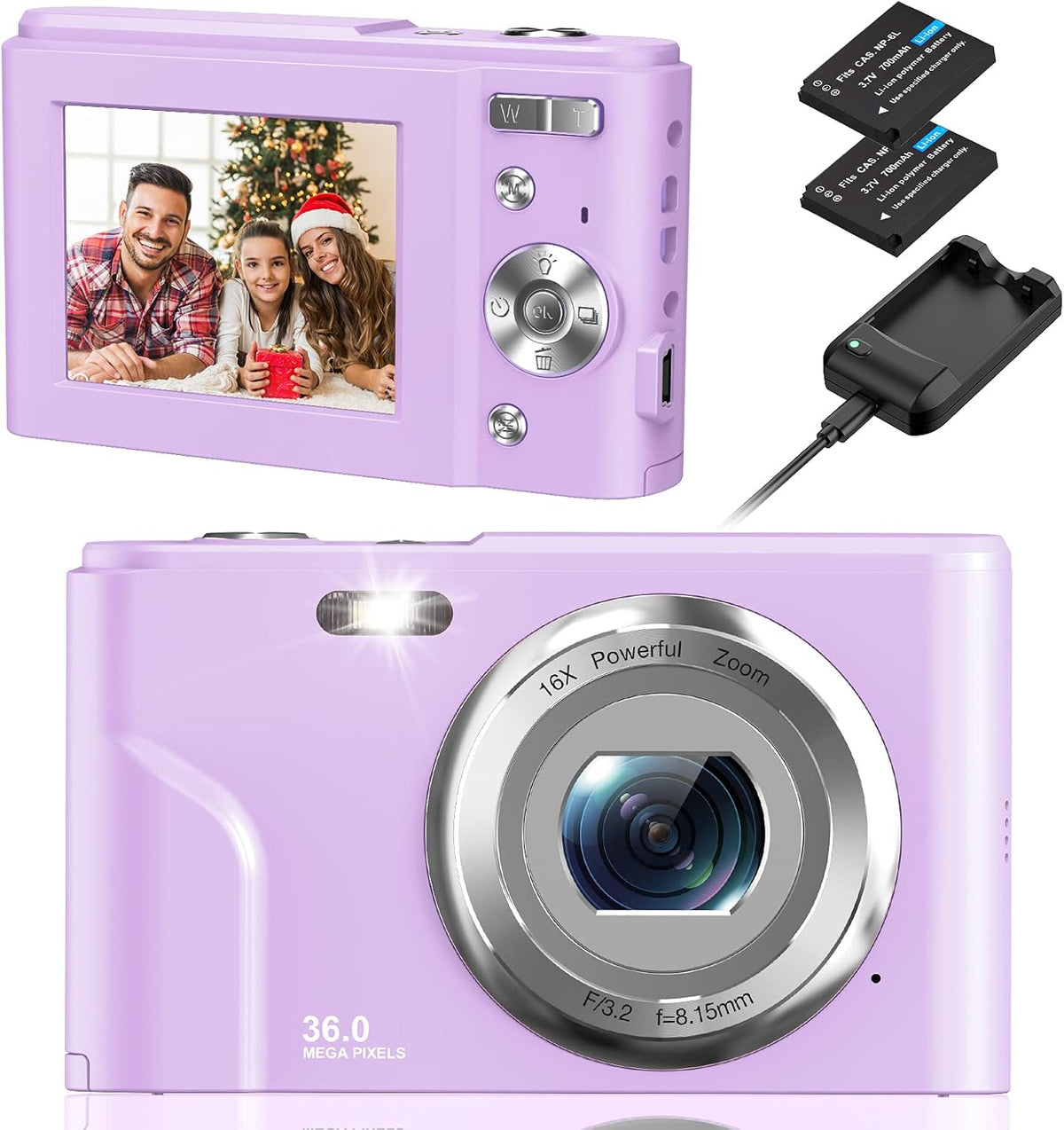 2 Pack Blue 1080P 36MP Compact Kids Camera X99350