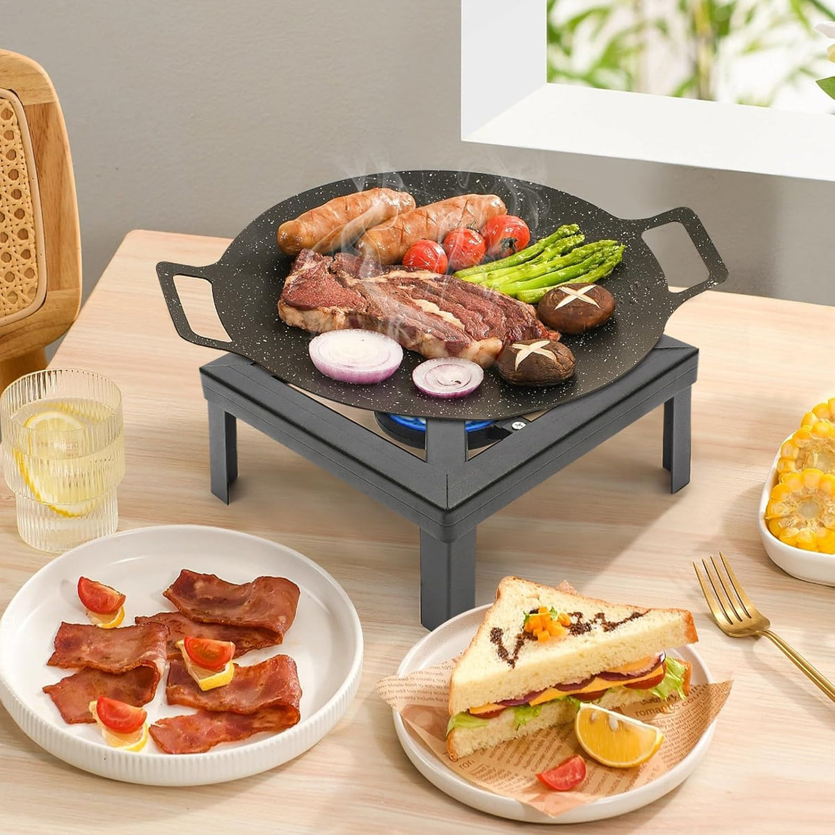 Portable Single Burner Propane Gas Stove with Adjustable Regulator Hose A919