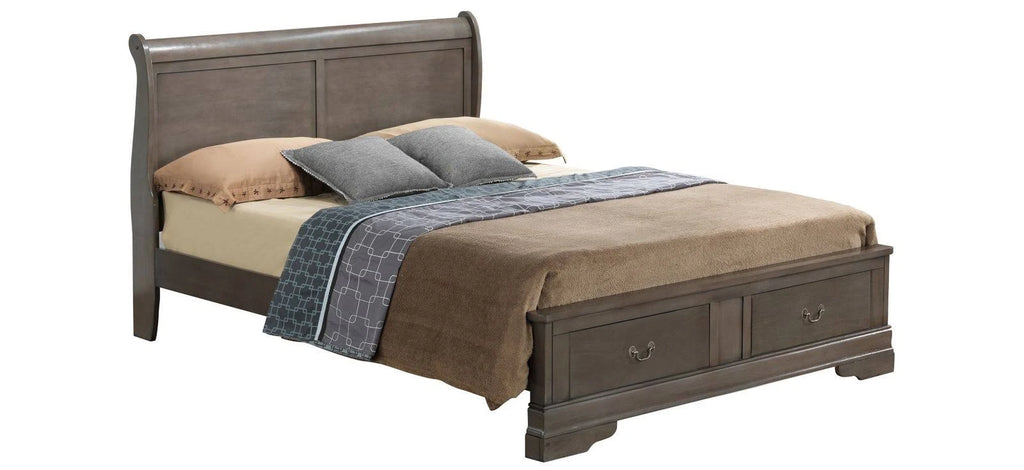 Queen Storage Bed in Gray T7489