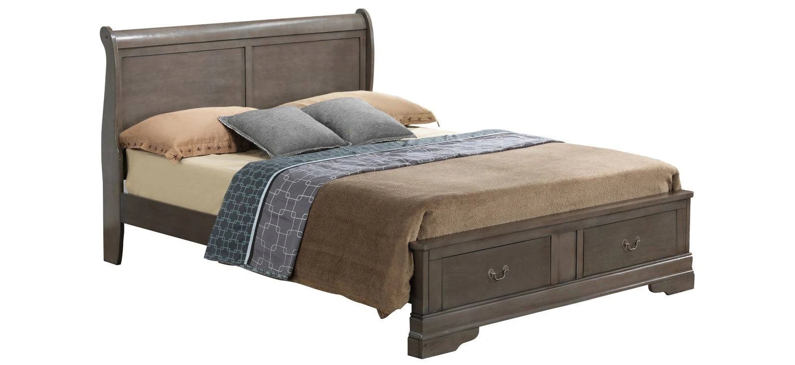 Queen Storage Bed in Gray T7489
