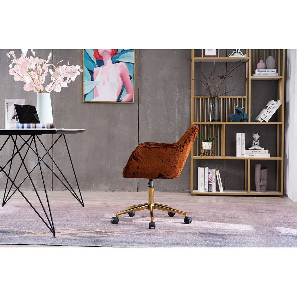 Navy Velvet Adjustable Height 360 Revolving Office Chair X7596