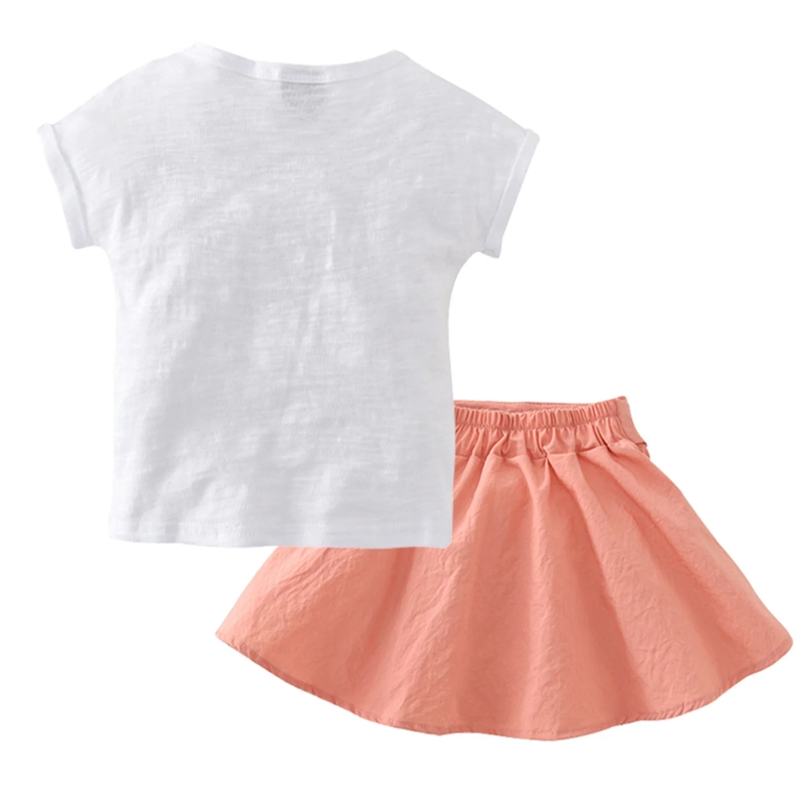 2Pcs Kids Print T Shirt Short Sleeve Tops Mini Skirts Outfits A608197