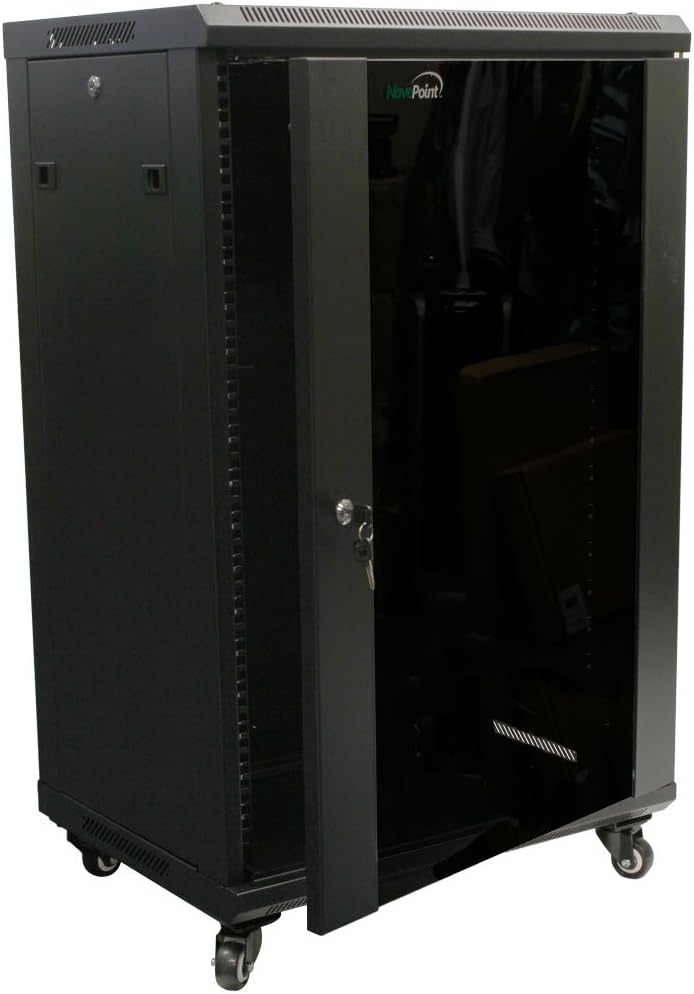 18U Wall Mount Network Server Cabinet Rack Enclosure Glass Door Lock V9640