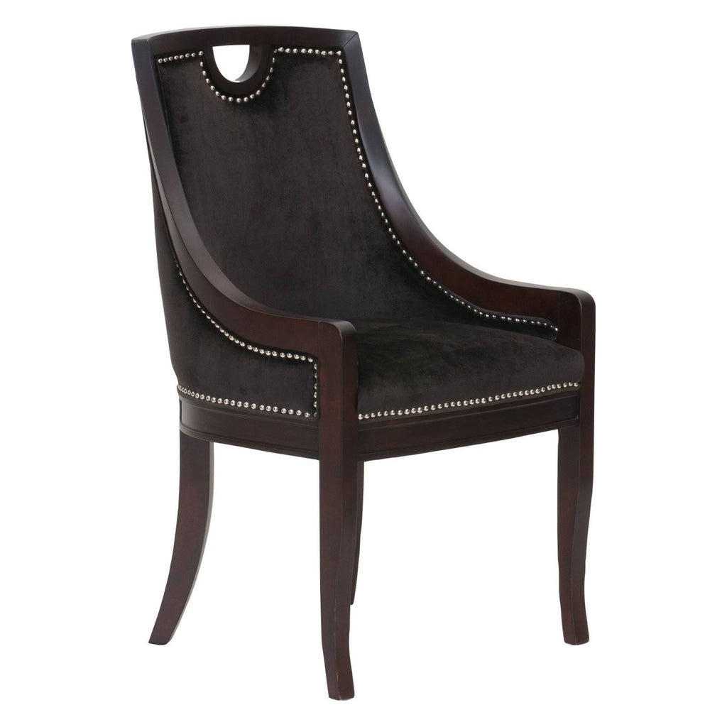 Black Velvet Nailhead Dining Side Chair S4618