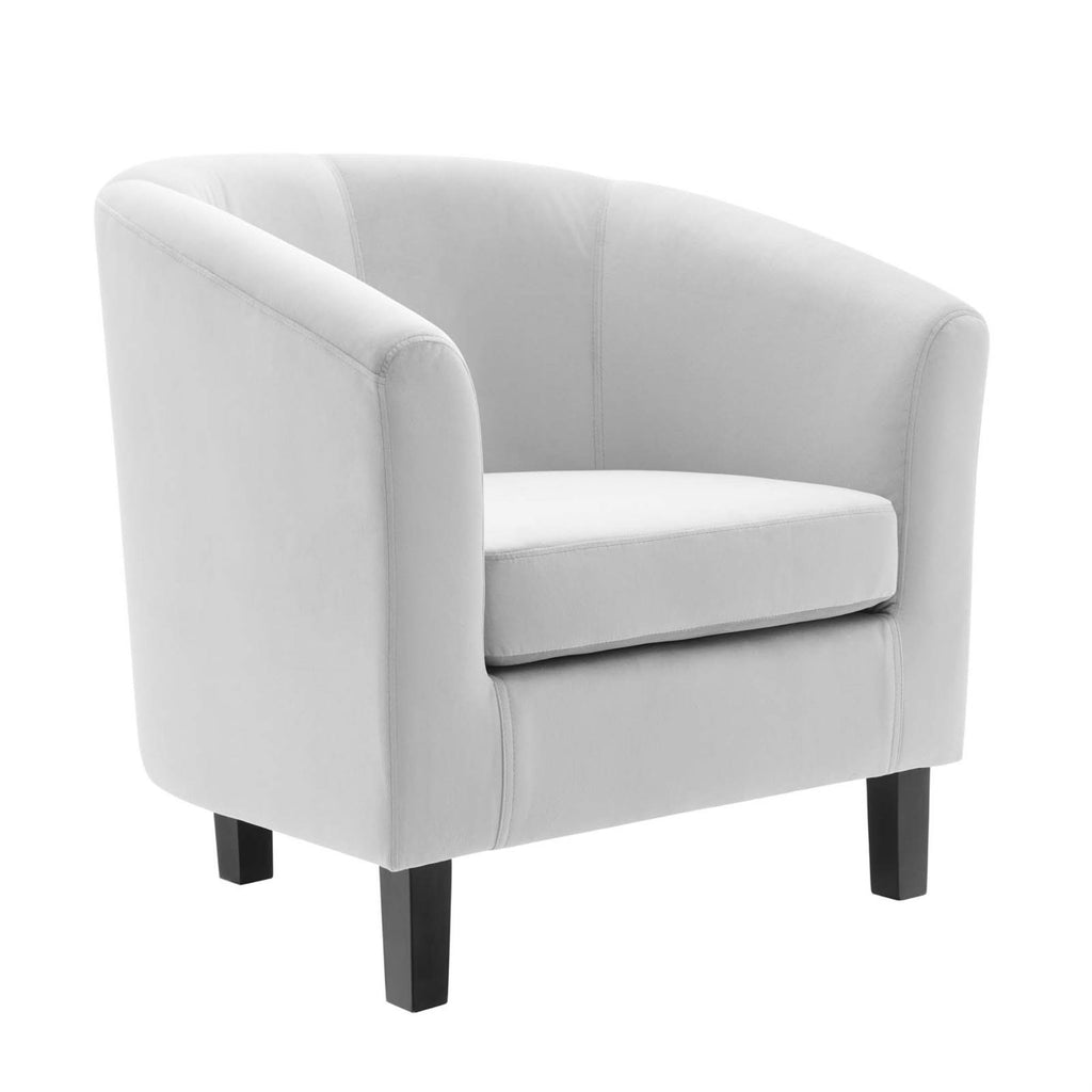 Light Gray Velvet Armchair U339