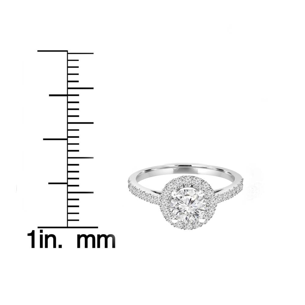 14K White Gold Halo Diamond Engagement Ring J89985