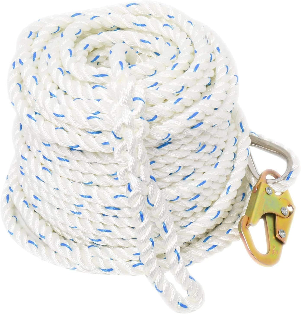 5/8 Inch 150ft Fall Protection Vertical Lifeline Rope with Snap Hook P69952