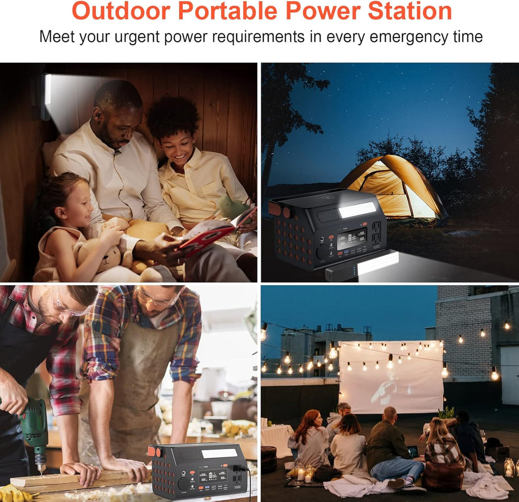 Portable Power Station 296Wh Lithium Battery 110V Pure Sine Wave AC Outlet M54749