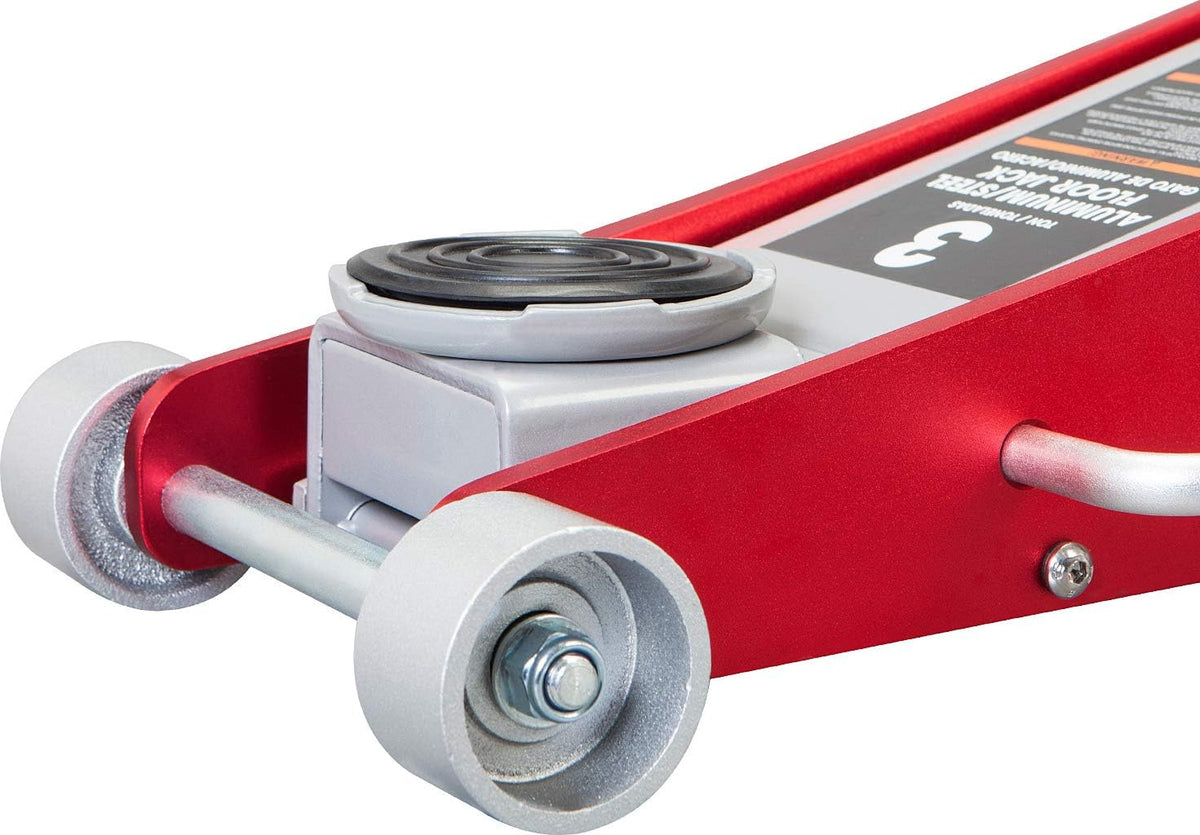 3 Ton Hydraulic Aluminum and Steel Racing Floor Jack with Dual Piston Quick Lift Pump C378598