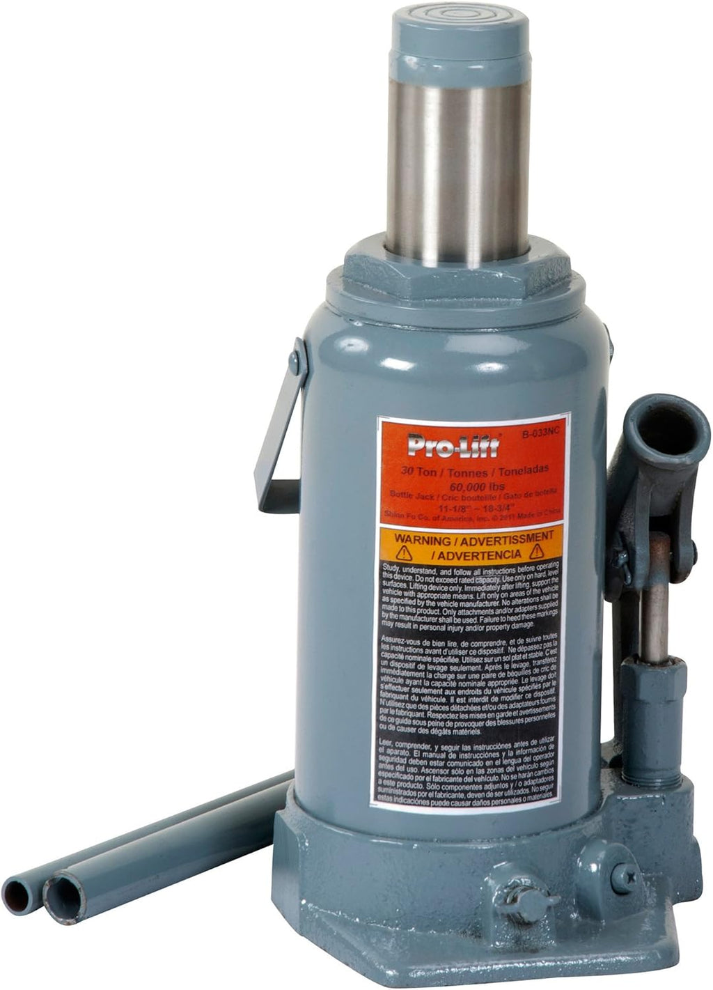 Grey Hydraulic Bottle Jack, 30 Ton Capacity, Pack of 2 F6934
