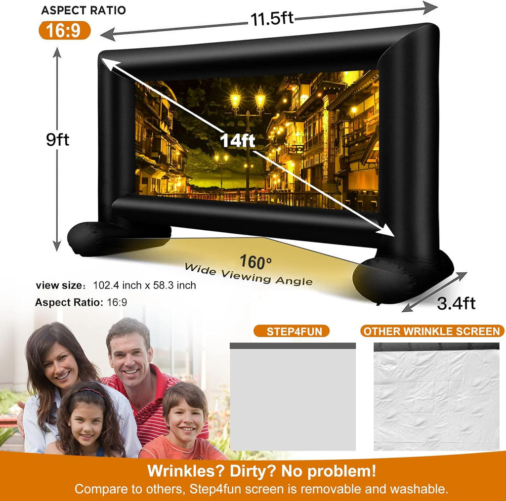 Inflatable Projector Screen with Air Blower and Carry Bag F5339