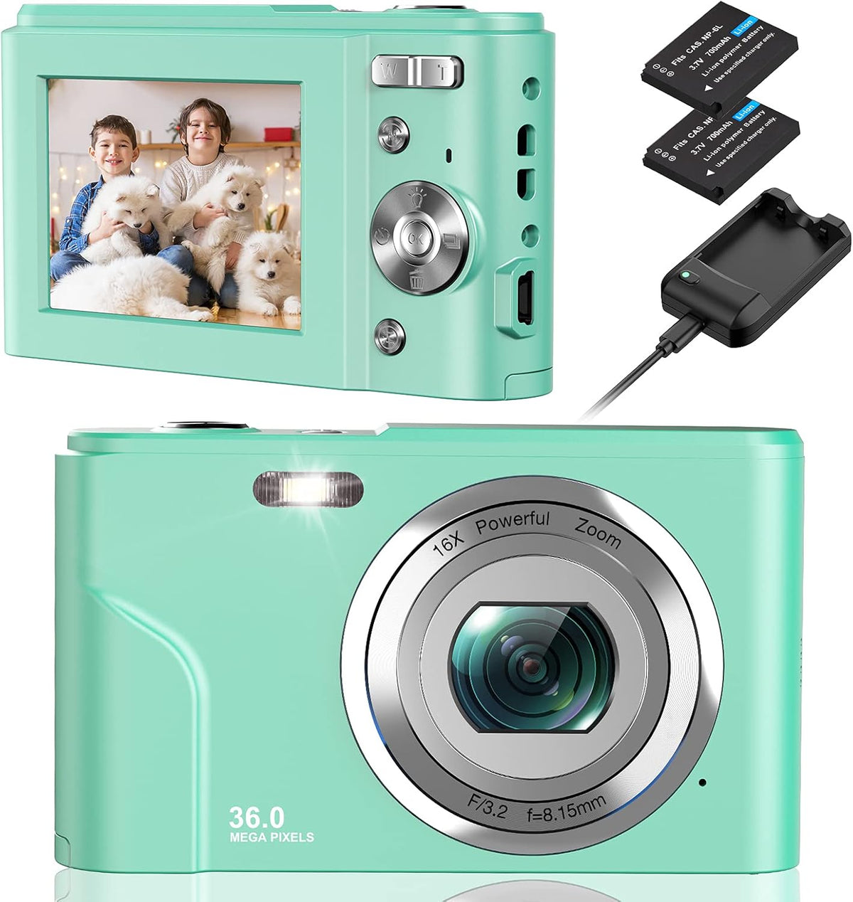 2 Pack Blue 1080P 36MP Compact Kids Camera X99350