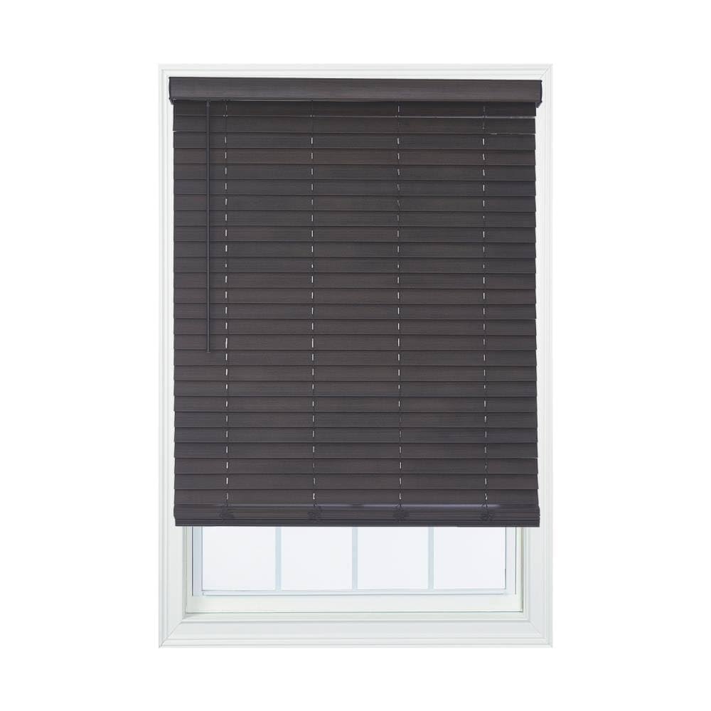 Cordless Walnut Faux Wood Room Darkening Horizontal Blinds Q16020