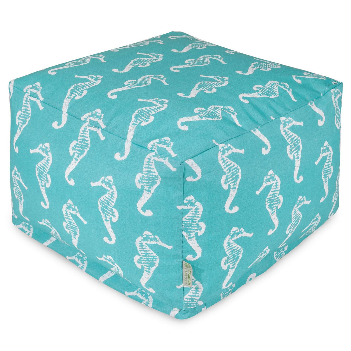 Teal Sea Horse Large Ottoman L5379