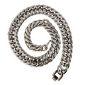 Stainless Steel Cuban Link Chain Necklace J3454