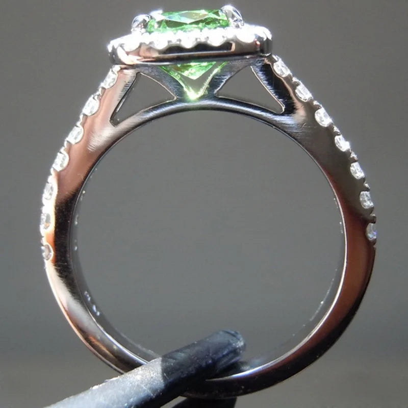 14K White Gold Cushion Cut Halo Engagement Ring O765061