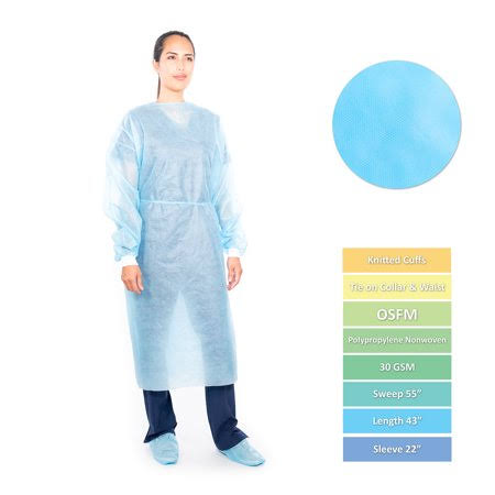 Disposable Isolation Gown Blue 50 per Case Z620141