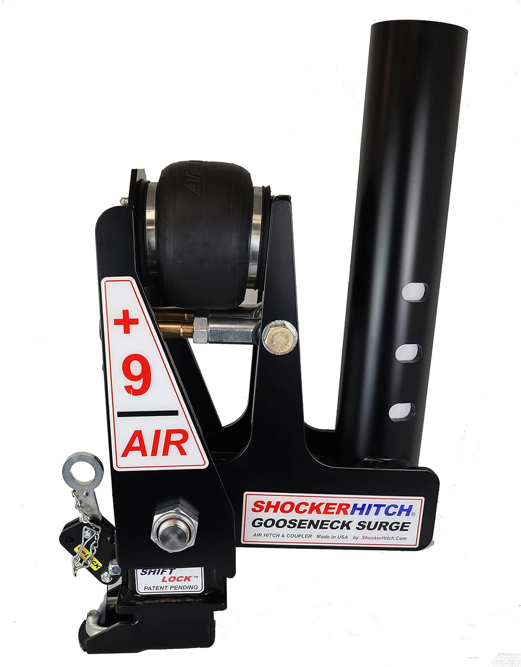 Gooseneck Air Hitch & Coupler, Round 4" Straight Pin 30K Coupler 9" Offset C67046