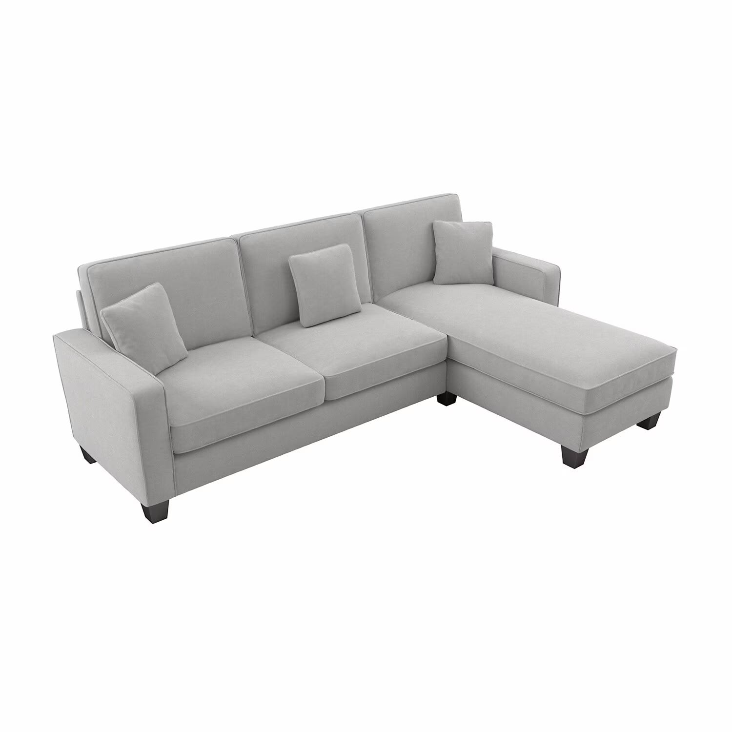 Light Gray Microsuede Sectional Couch with Reversible Chaise B4539