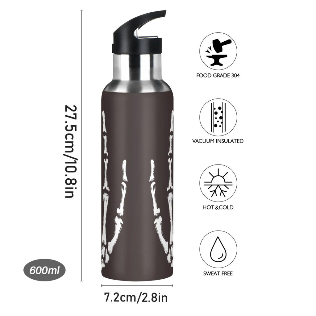 Black Stainless Steel Vacuum Insulated Water Bottle with Straw Lid 20 OZ A281