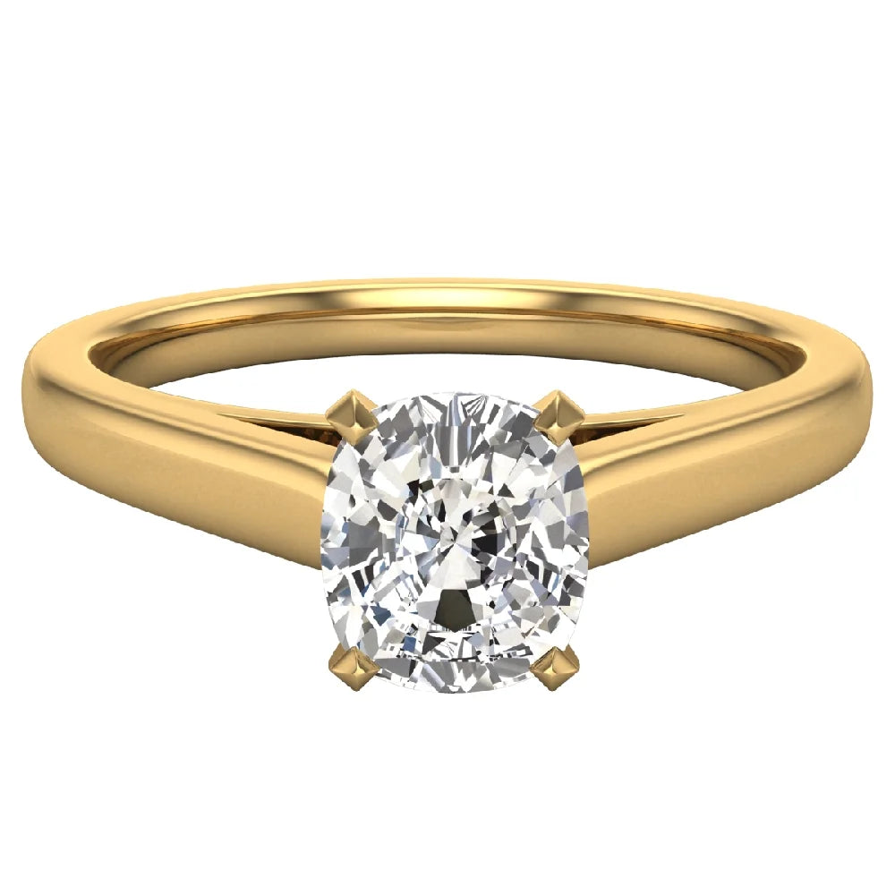 0.75 Carat Cushion Solitaire 4-Prong 14K Gold Engagement Ring U79999